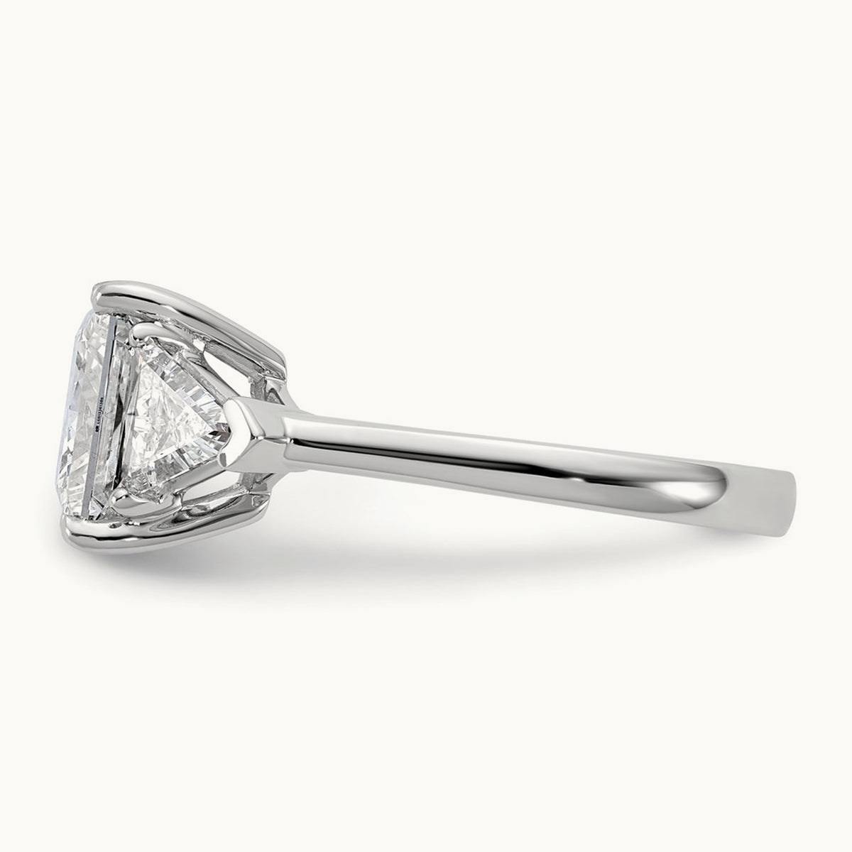Princess/Trillion Engagement Ring, 1.50-4.00 ct tw Lab-Grown Diamond — 4 1/8 ct, 14K White Gold
