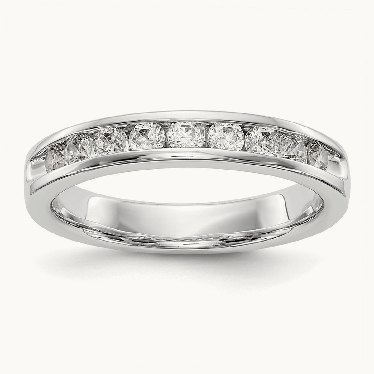 9- Stone Ladies Band Mounting, 2.4mm, 14K White Gold