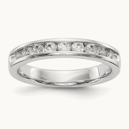 9- Stone Ladies Band Mounting, 2.4mm, 14K White Gold