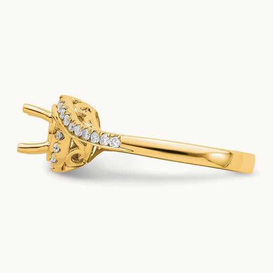 Semi-Mount Engagement Ring, 0.25 ct tw Lab-Grown Diamond — 14K Yellow Gold