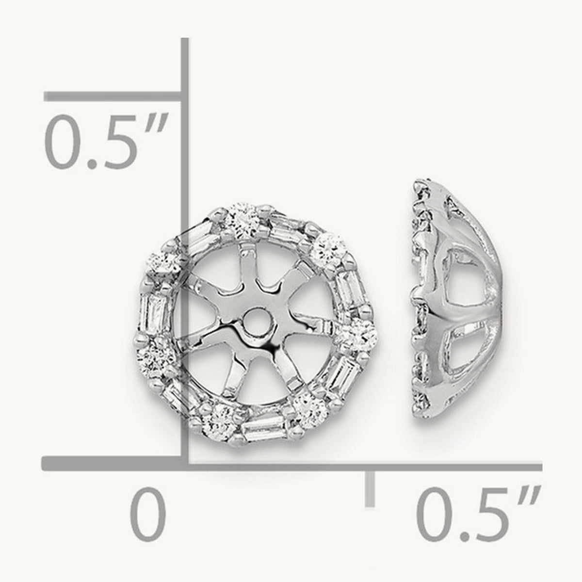 Diamond Earring Jackets — 14K White Gold, 9mm