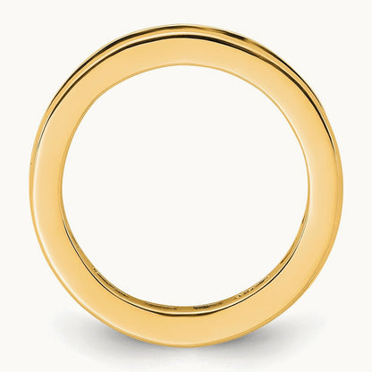 Polished Princess Channel Set Diamond Eternity Band, 1.00 ct tw, 14K Gold — 14K Yellow Gold