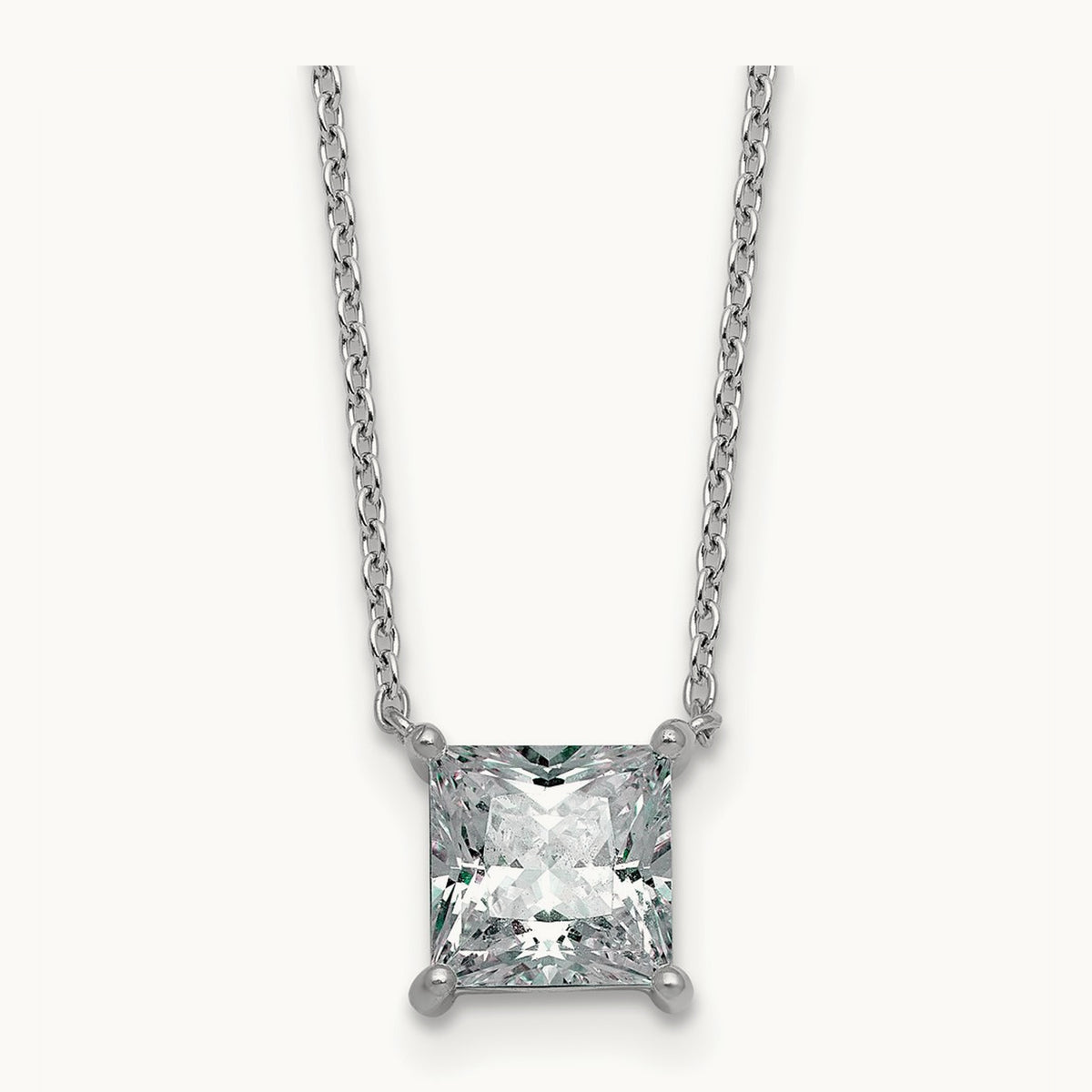 Princess Pendant Necklace, 0.25-4.00 ct tw Lab-Grown Diamond — 2 ct, 14K White Gold