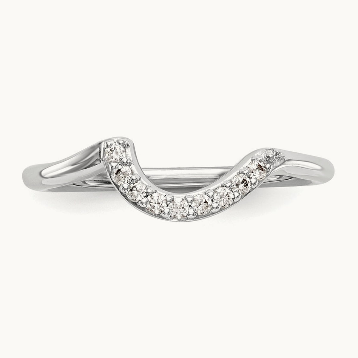 Diamond Wedding Band, 0.09 ct tw, 14K Gold — 14K White Gold