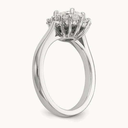 Oval Halo Engagement Semi-Mount Ring, 0.50 ct tw