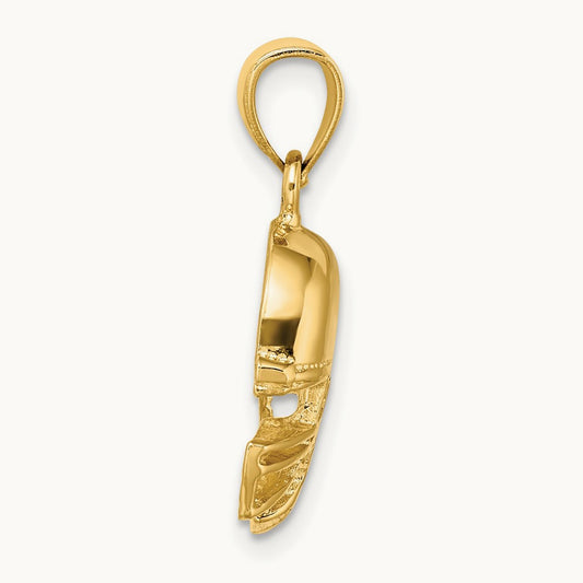 Polished Open-Backed Football Helmet Charm, 14K