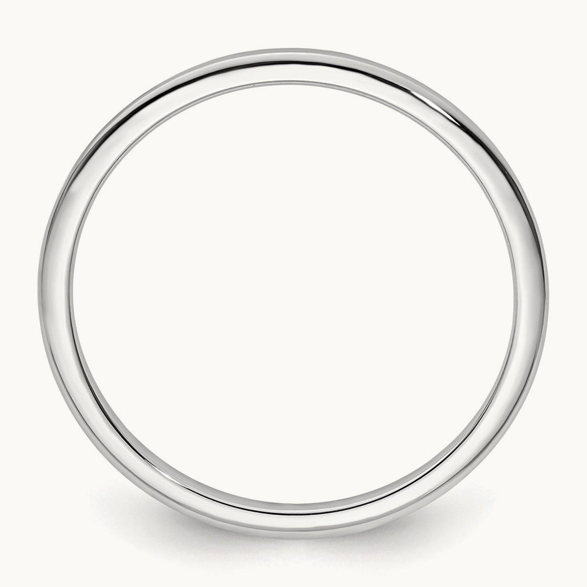 Half Round Stackable Band — 14K White Gold