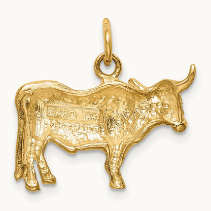 Steer Pendant, 14K