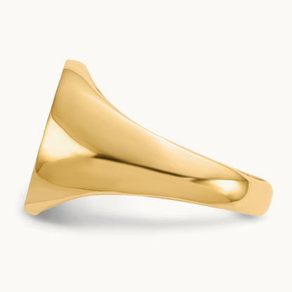 12.5x14. Closed Back Signet Ring, 0mm, 14K