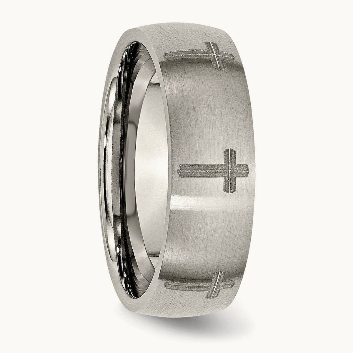 Brushed Cross Laser Design Band — photo set