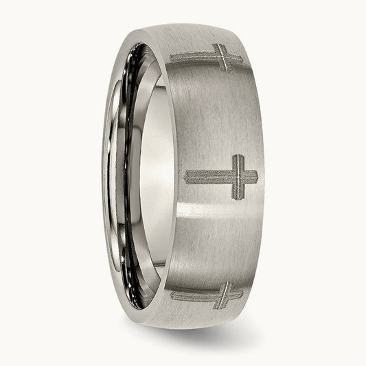 Brushed Cross Laser Design Band — photo set
