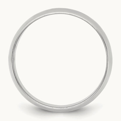 Lightweight Half Round Band, 7.5mm, 10K White Gold