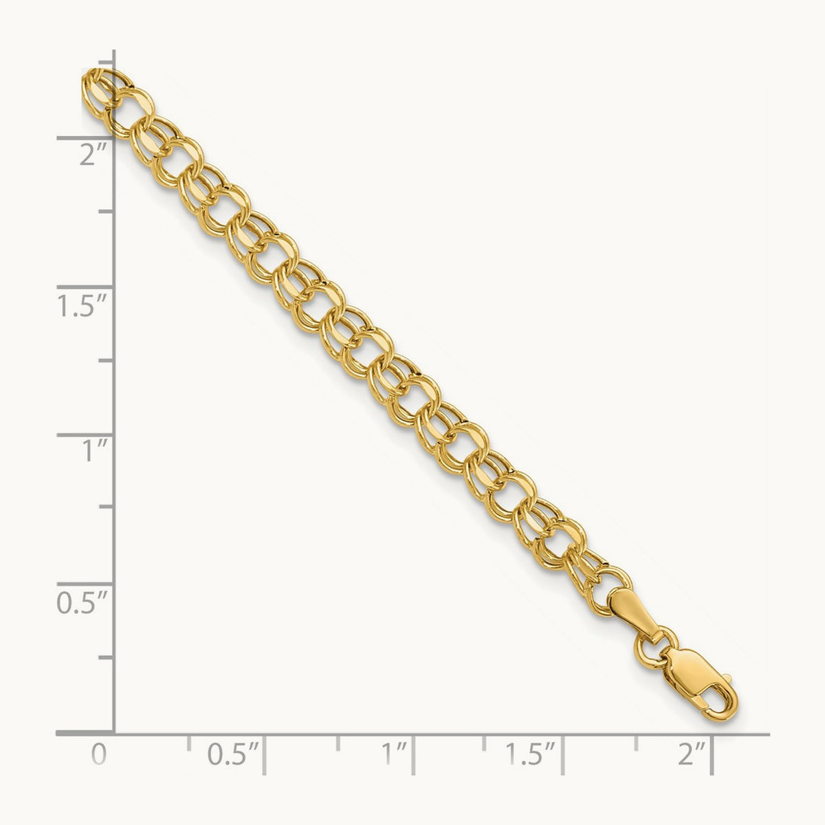 8in Hollow Double Link Charm Bracelet