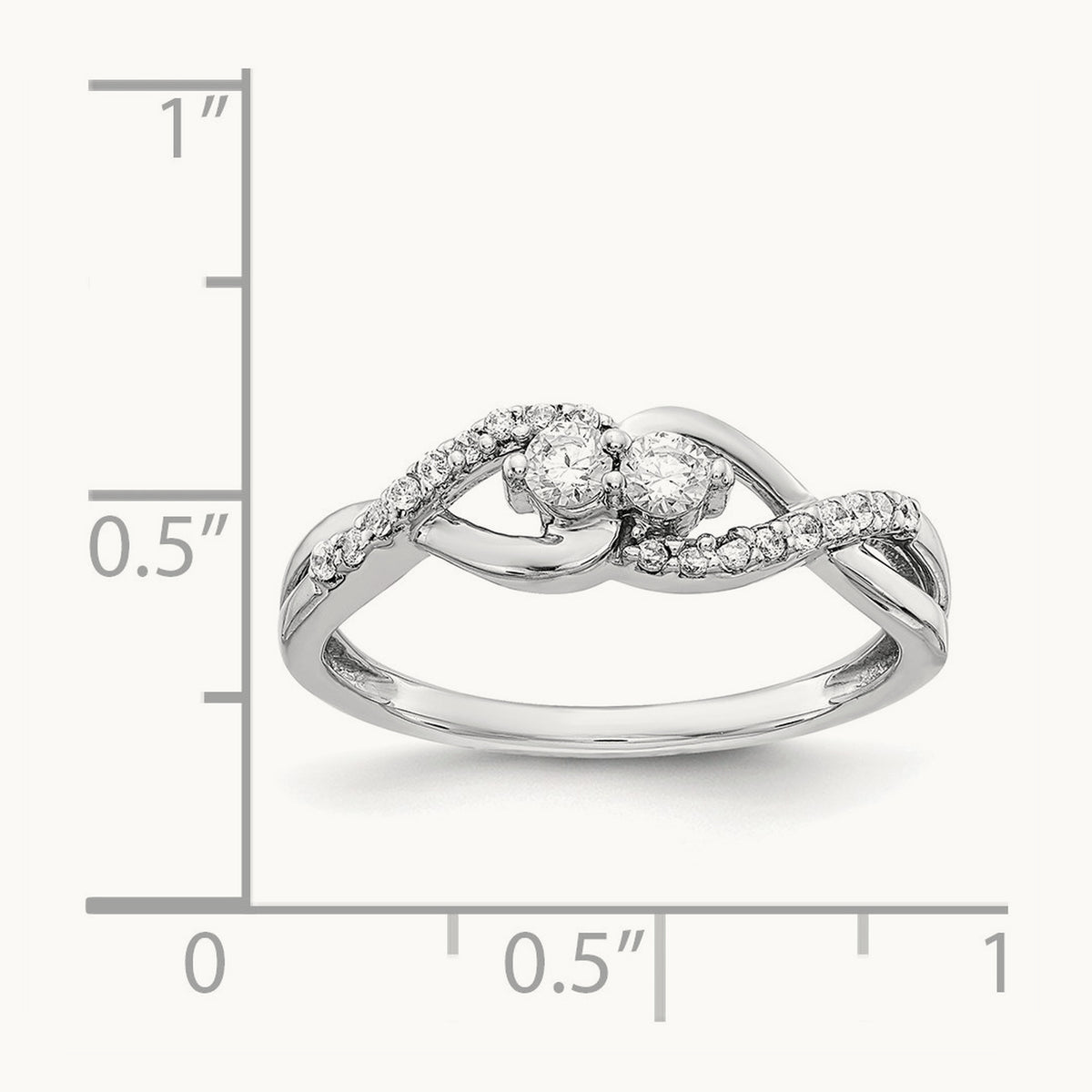 Diamond Fancy Ring, 14K White Gold
