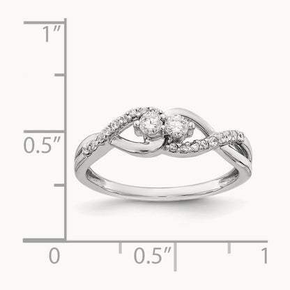 Diamond Fancy Ring, 14K White Gold