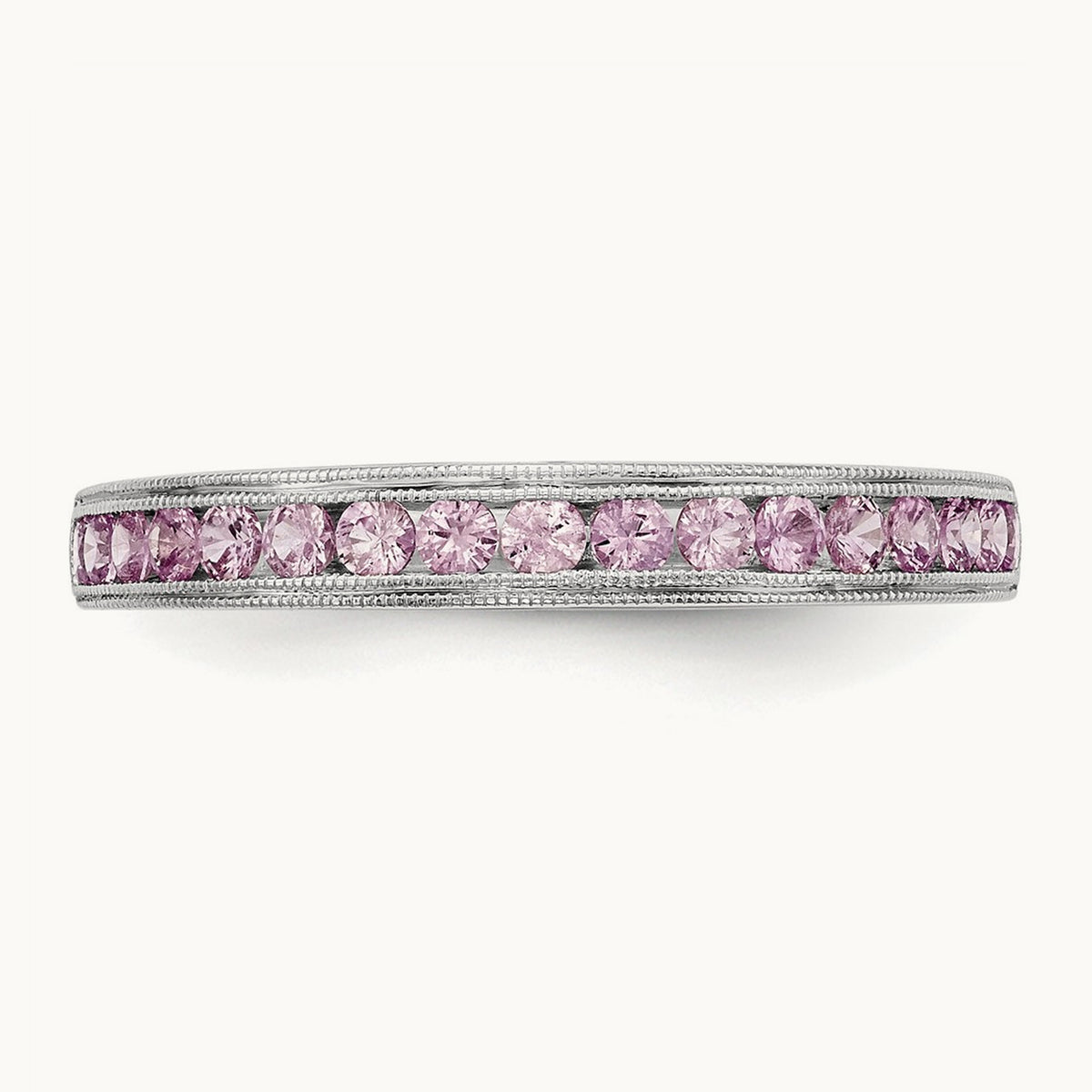 Pink Sapphire Band, 14K White Gold