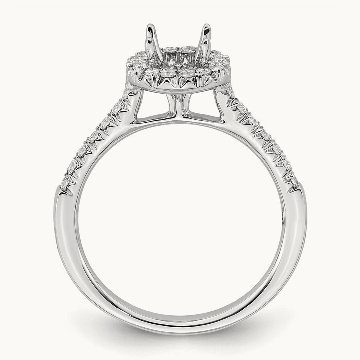 Halo Engagement Ring, 0.75 ct tw Lab-Grown Diamond — 14K White Gold