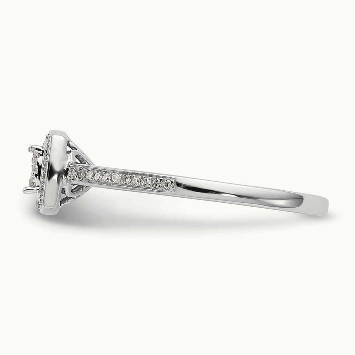 Complete Diamond Cluster Engagement Ring — 10K White Gold, 7
