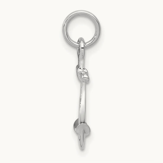 Solid Polished 3-D Anchor Charm — 21mm