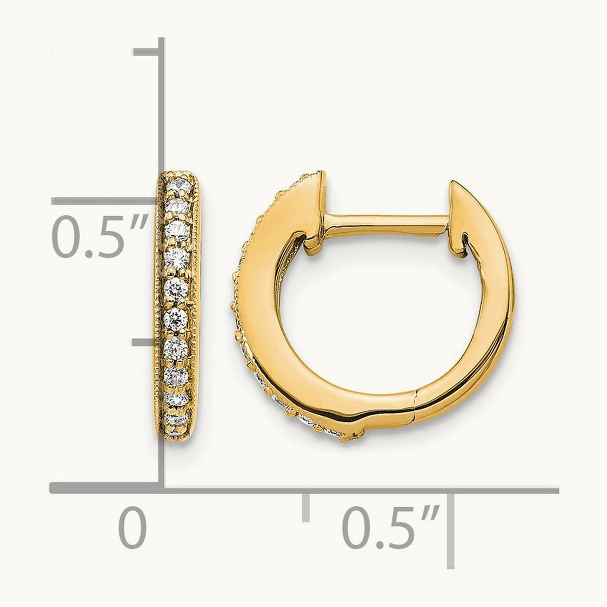 Diamond Hinged Hoop Earrings — 14K Yellow Gold