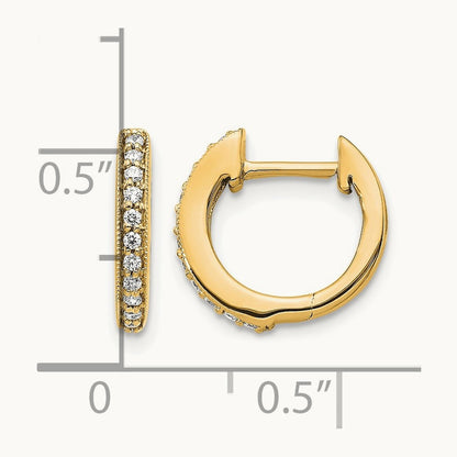 Diamond Hinged Hoop Earrings — 14K Yellow Gold
