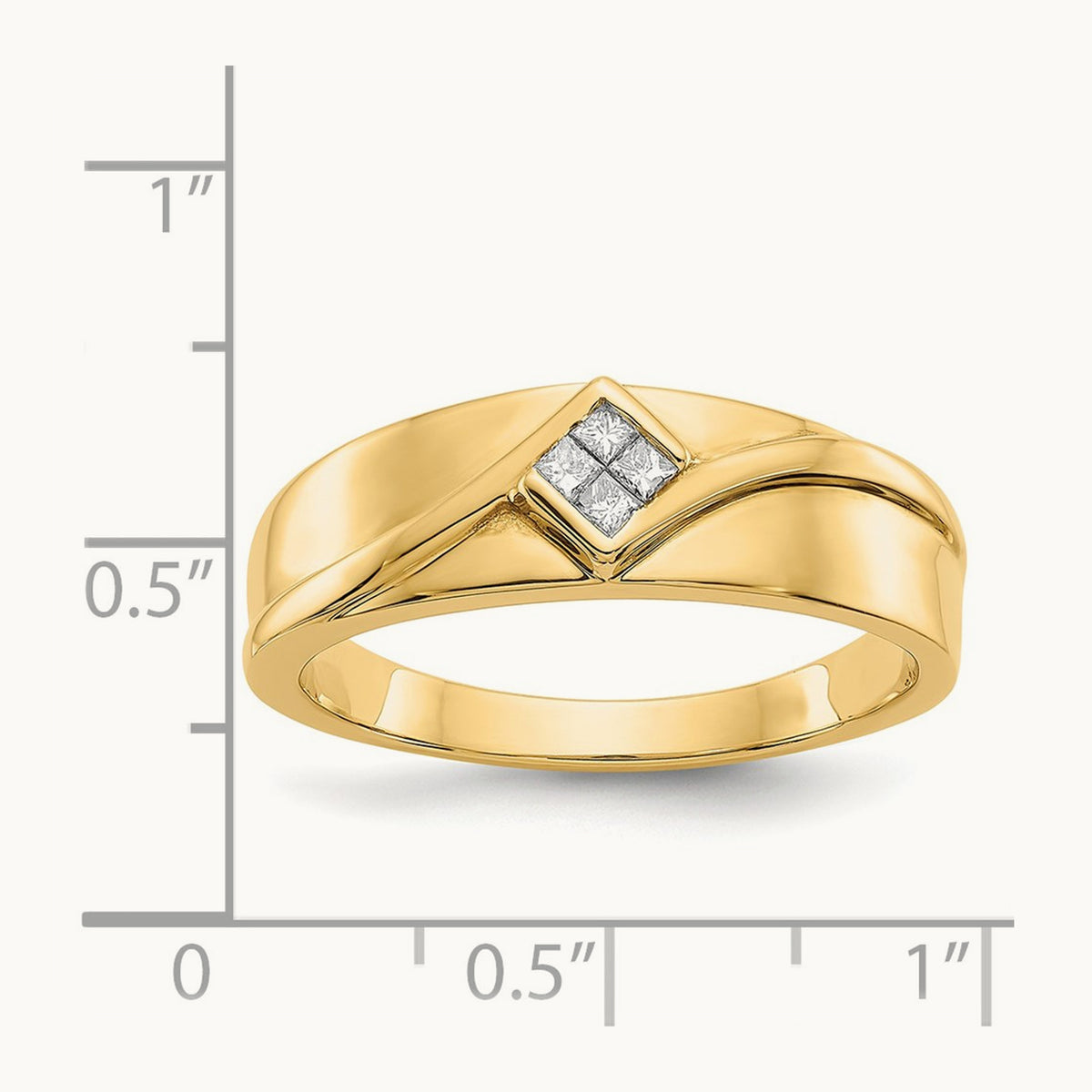 Diamond Men's Ring, 0.10 ct tw, 14K Gold — 14K Yellow Gold