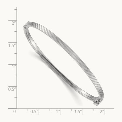 Polished Textured Hinged Bangle Bracelet — photo set