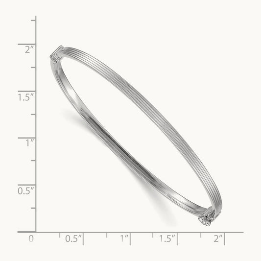 Polished Textured Hinged Bangle Bracelet — photo set