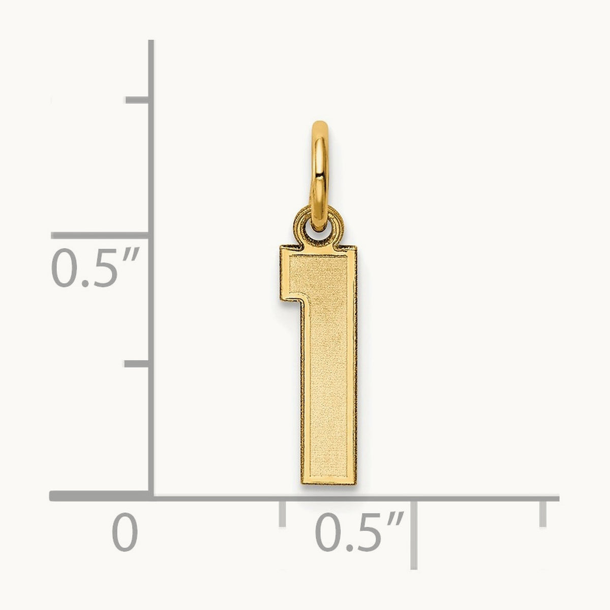 Small Satin Number 1 Charm — 14K Yellow Gold