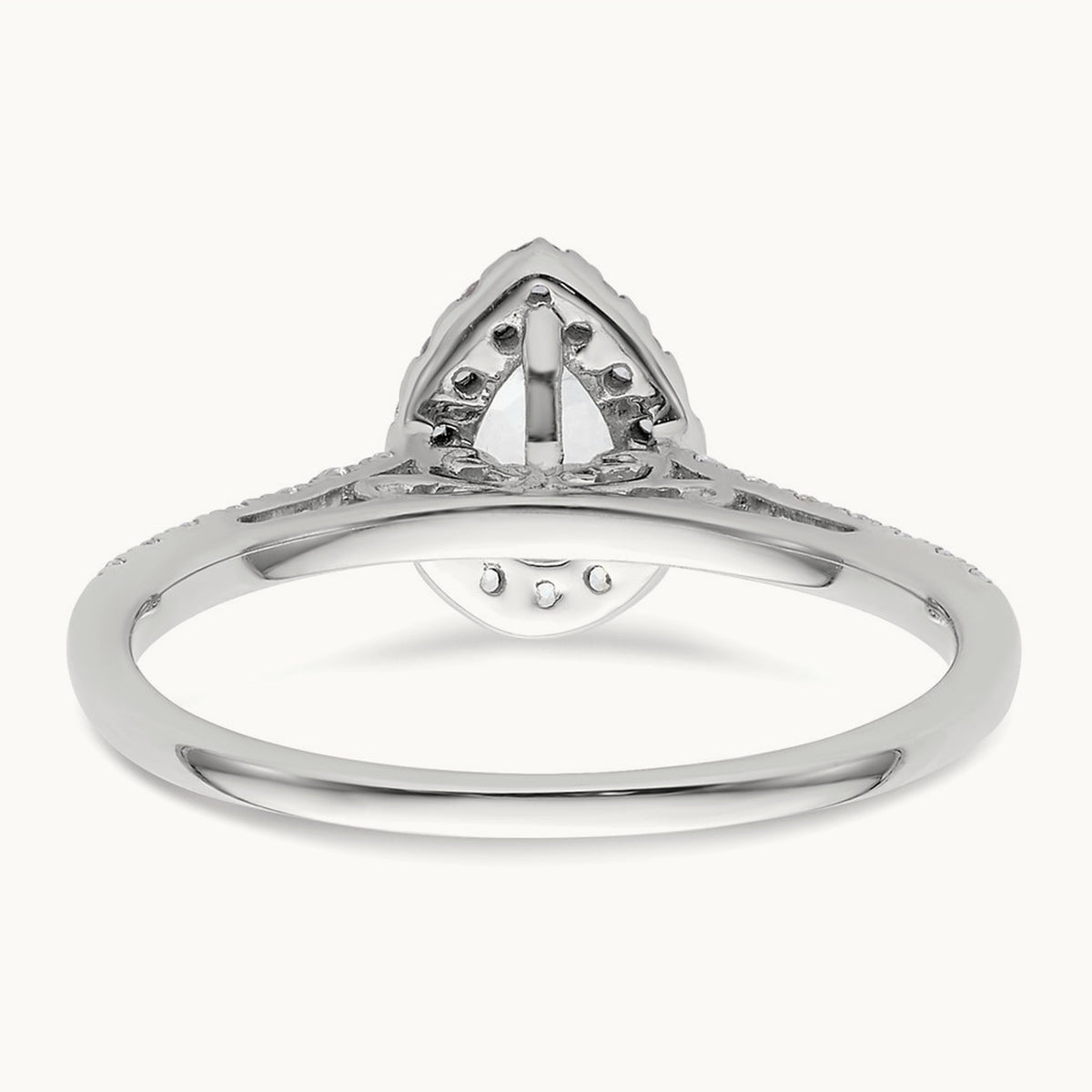 Pear Halo Semi-Mount Engagement Ring, 0.25 ct tw — 2/7 ct, 14K White Gold