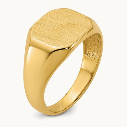 12.5x11. Open Back Signet Ring, 0mm, 14K