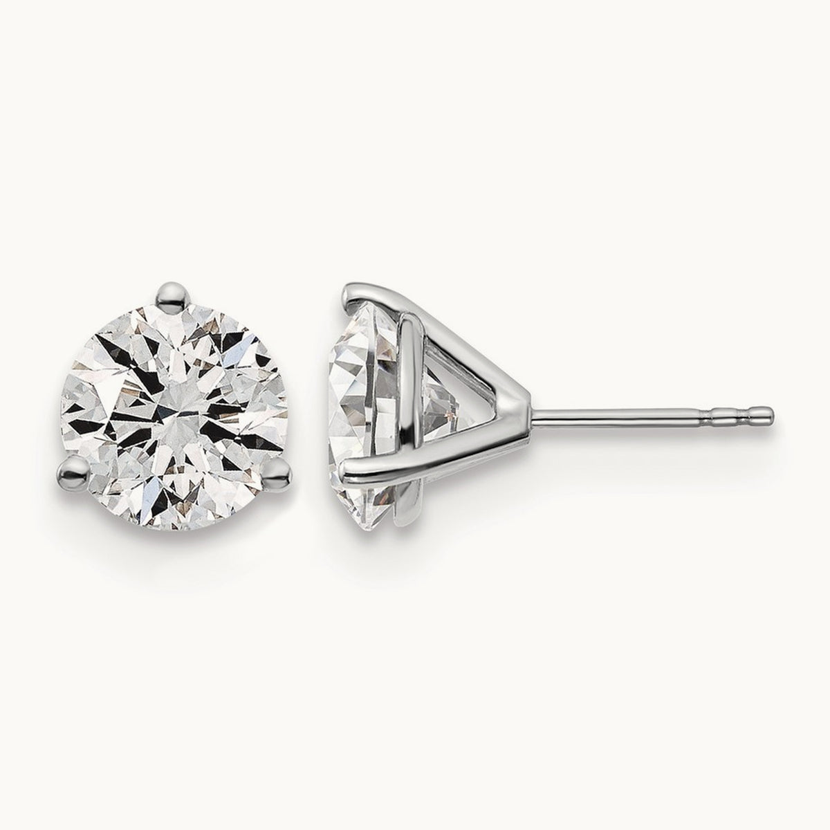 Round Stud Earrings, 0.10-6.00 ct tw Lab-Grown Diamond
