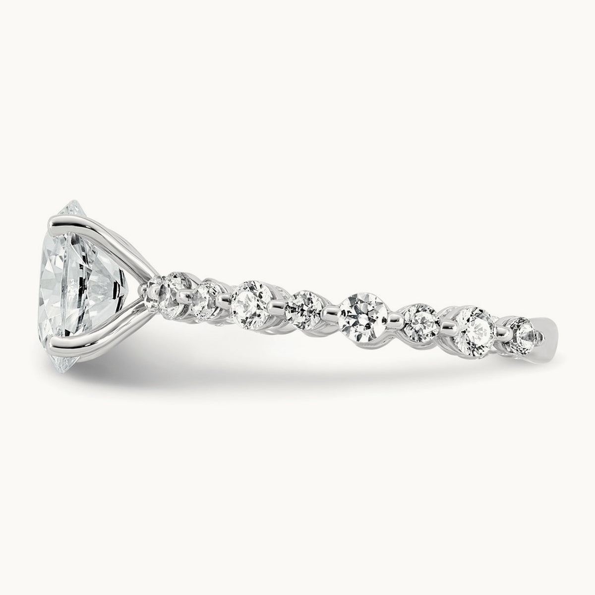 Oval Shared Prong Engagement Ring, 2.25 ct tw Lab-Grown Diamond