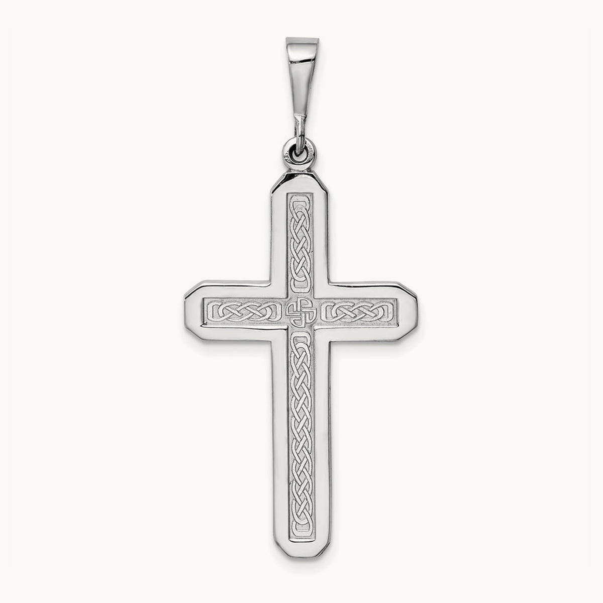 Cross Pendant, 14K White Gold