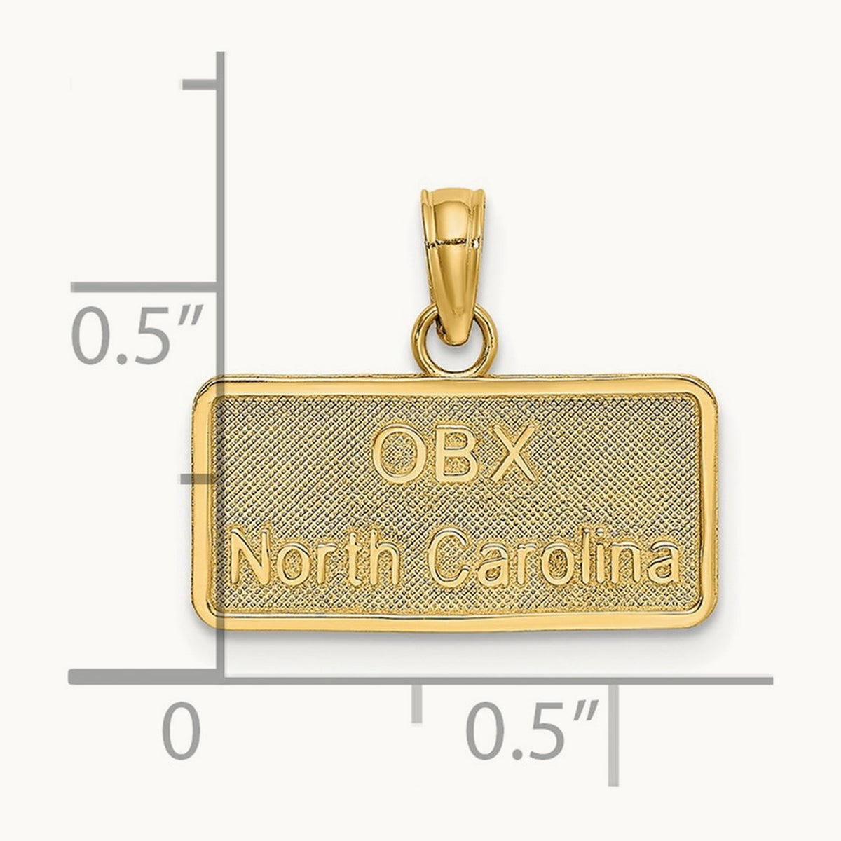 OBX NORTH CAROLINA License Plate Charm, 14K