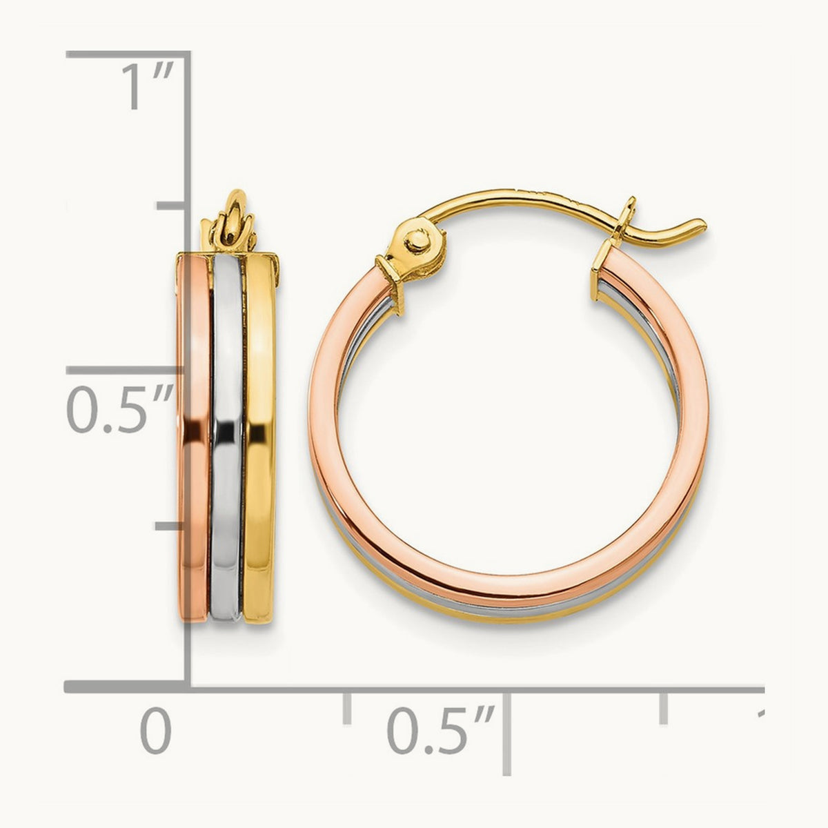 Tri Color Hoop Earrings — photo set
