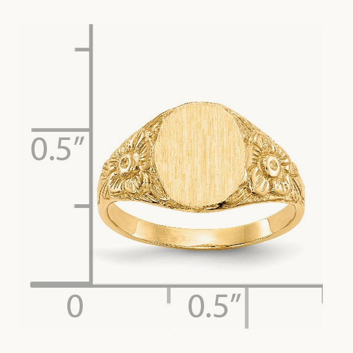 8.0x10. Closed Back Signet Ring, 0mm, 14K