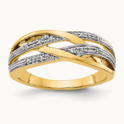 Rhodium Diamond Ring, 14K