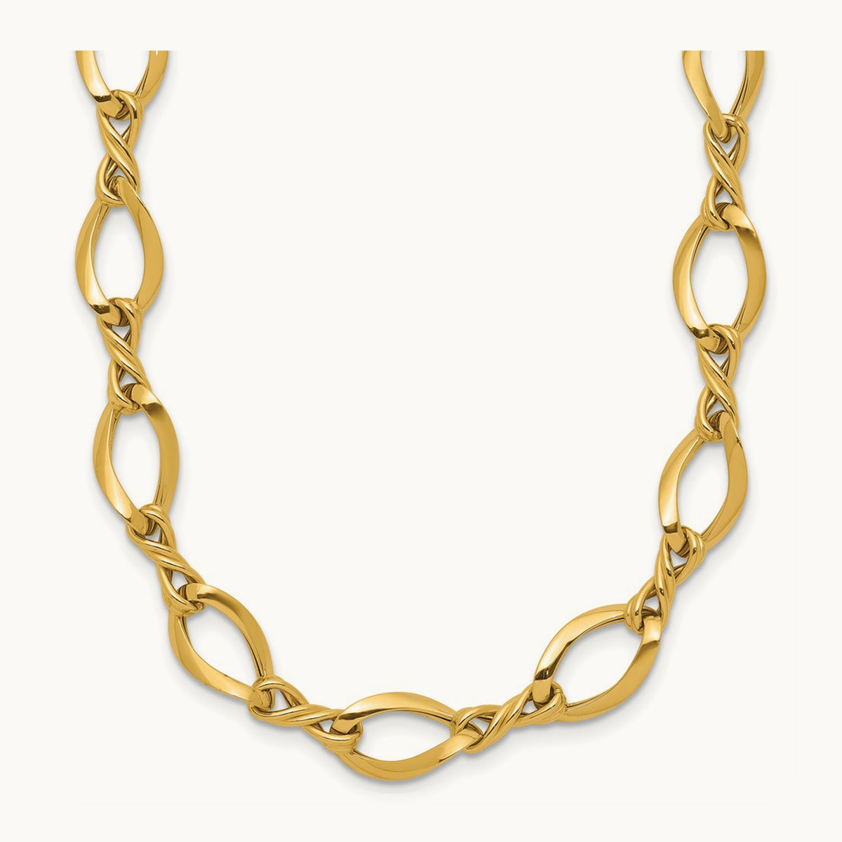 Fancy Link 18in Necklace, 14K