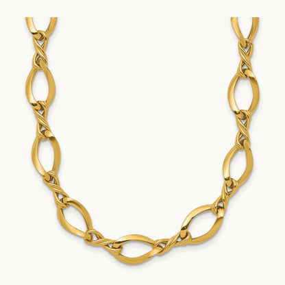 Fancy Link 18in Necklace, 14K