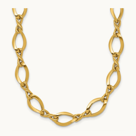 Fancy Link 18in Necklace, 14K