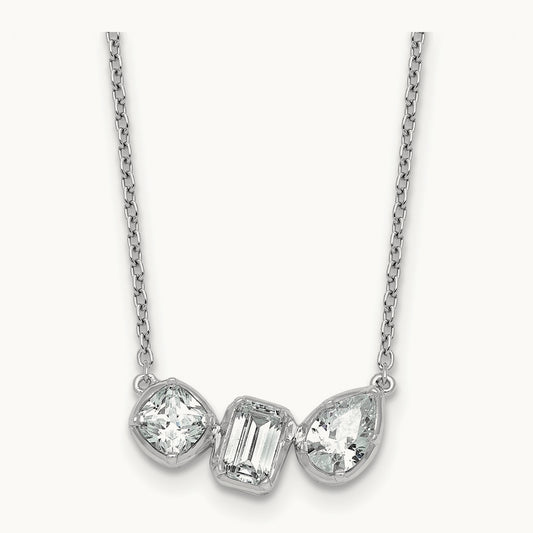 3 Stone Necklace, 1.00 ct tw Lab-Grown Diamond