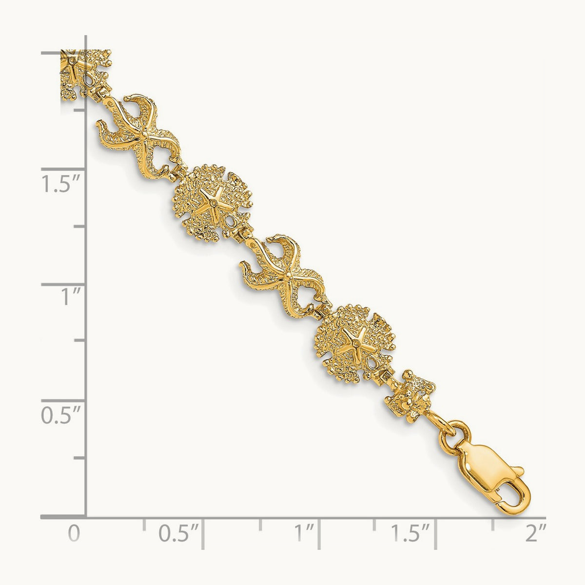 Starfish /Sand Dollar Bracelet, 14K