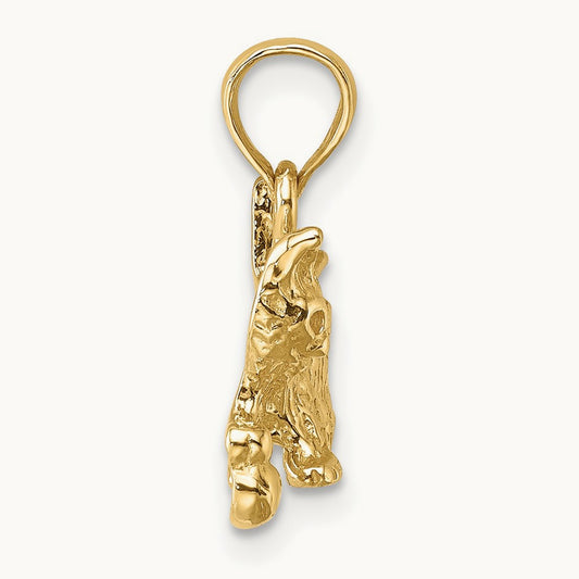 Cat with Ball Charm, 14K