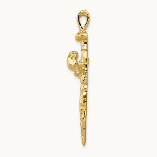 Polished Nail Cross Charm — 42mm