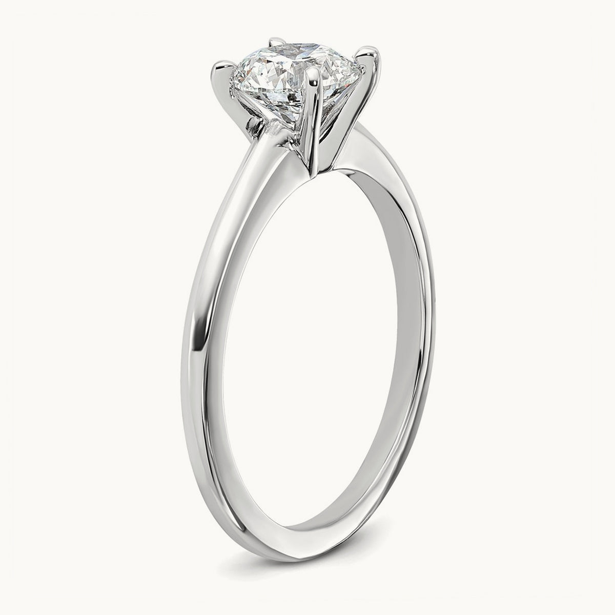 Round Solitaire Engagement Ring, 0.25-5.00 ct tw Lab-Grown Diamond — 1 ct, 14K White Gold