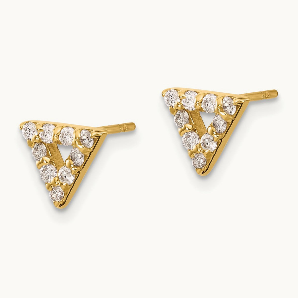 Diamond Triangle Open Earrings, 14K