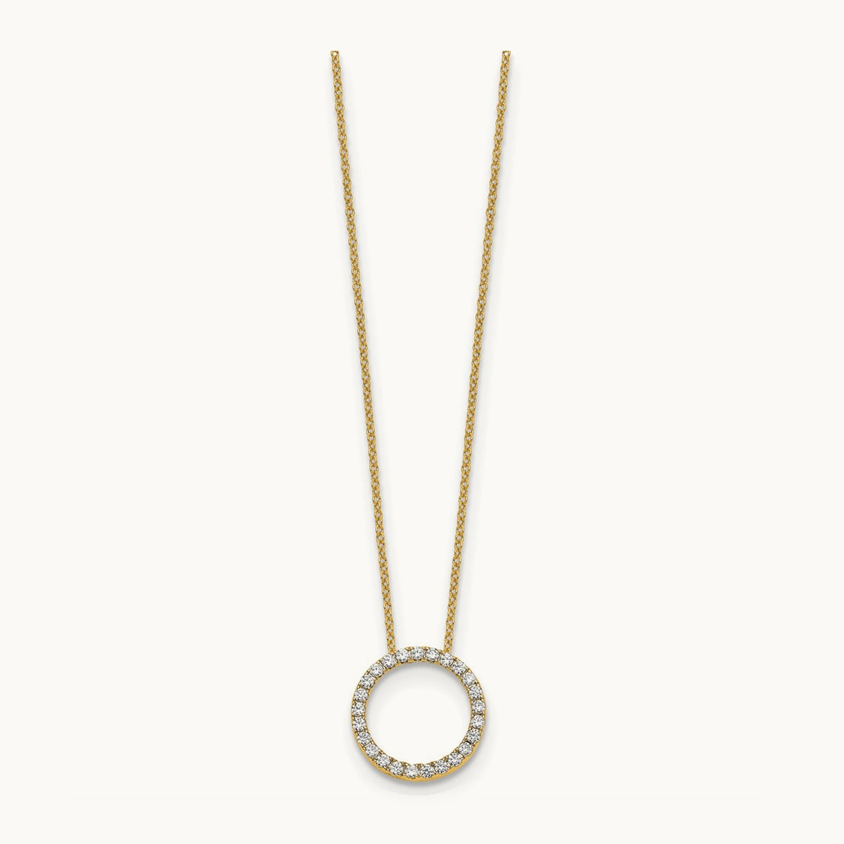 Diamond Circle 18 inch Necklace — 14K Yellow Gold, 0.5 ct
