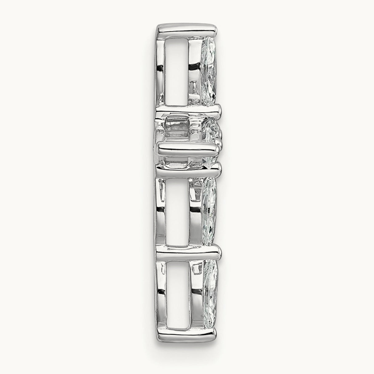 Cross Chain Slide Pendant, 0.50 ct tw Lab-Grown Diamond — 14K White Gold