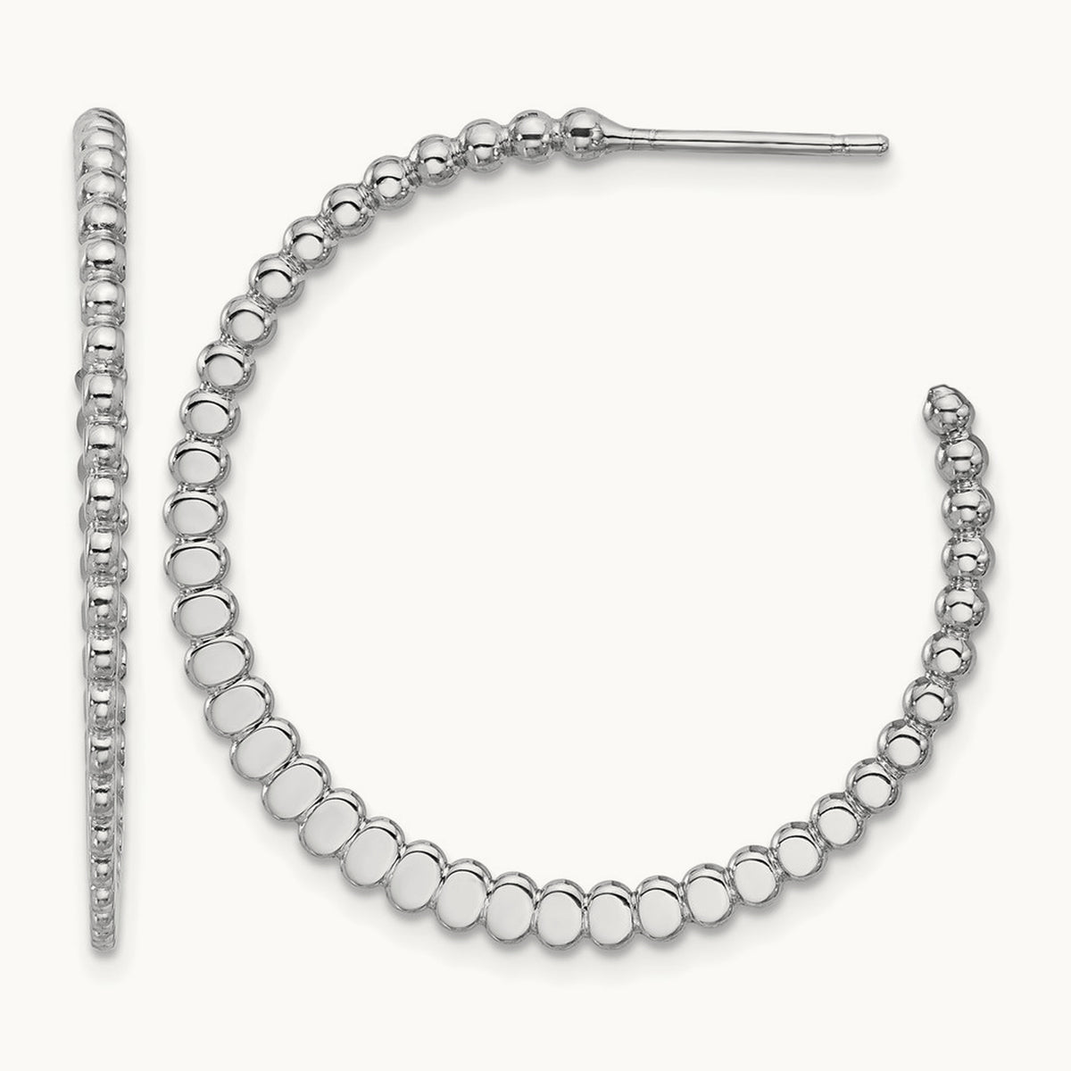 Polished J-Hoop Earrings — Leslie's — 32.5mm